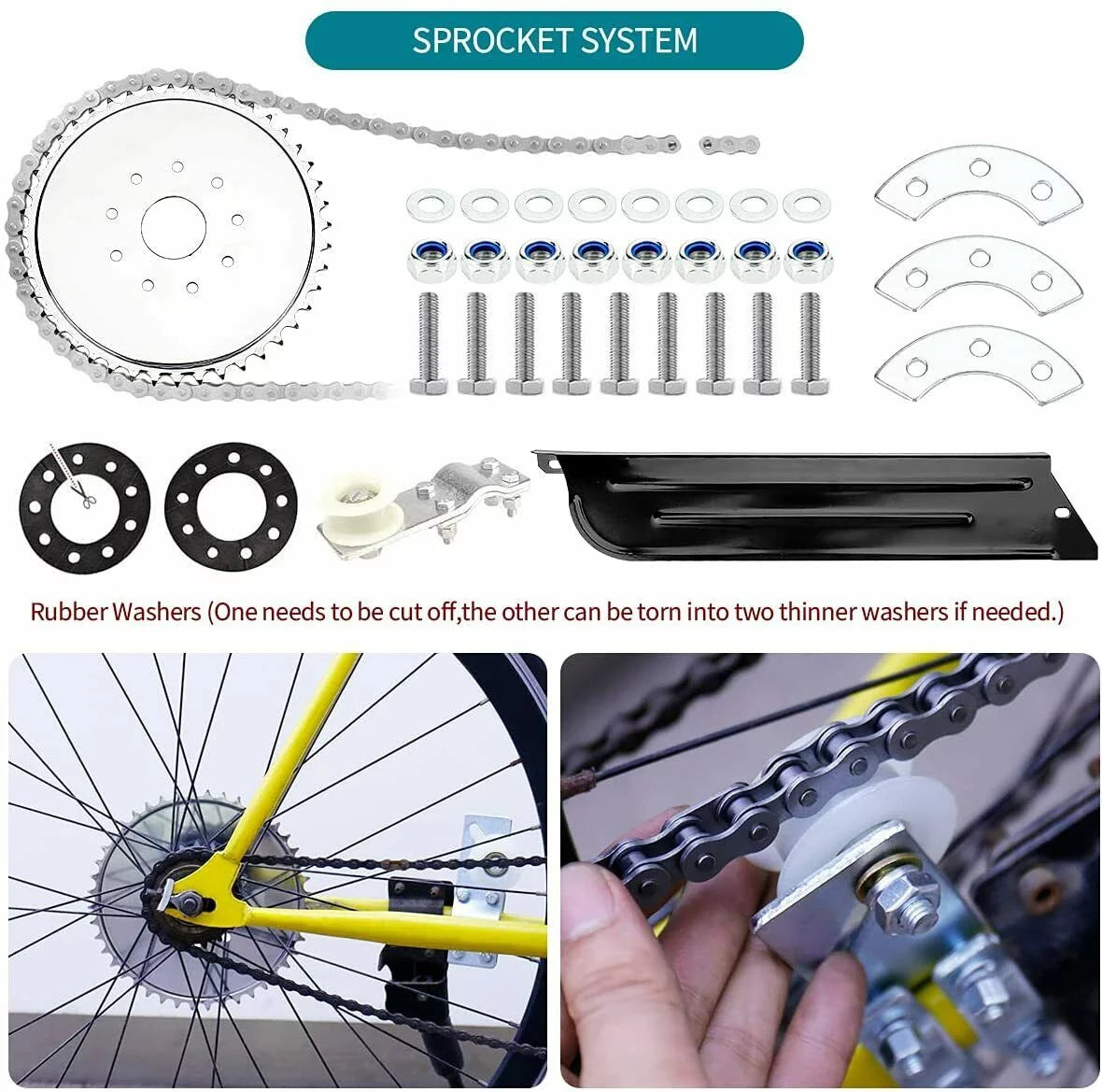 80cc Bicycle Engine Kit 2-Stroke Gas Motorized Bike Motor Kit 24" 26" 28" Bicycle Motor Engine Kit